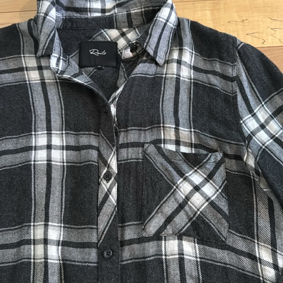 Rails Hunter Long Sleeve Button Up Flannel Ash & Bone Top - Picture 4 of 6